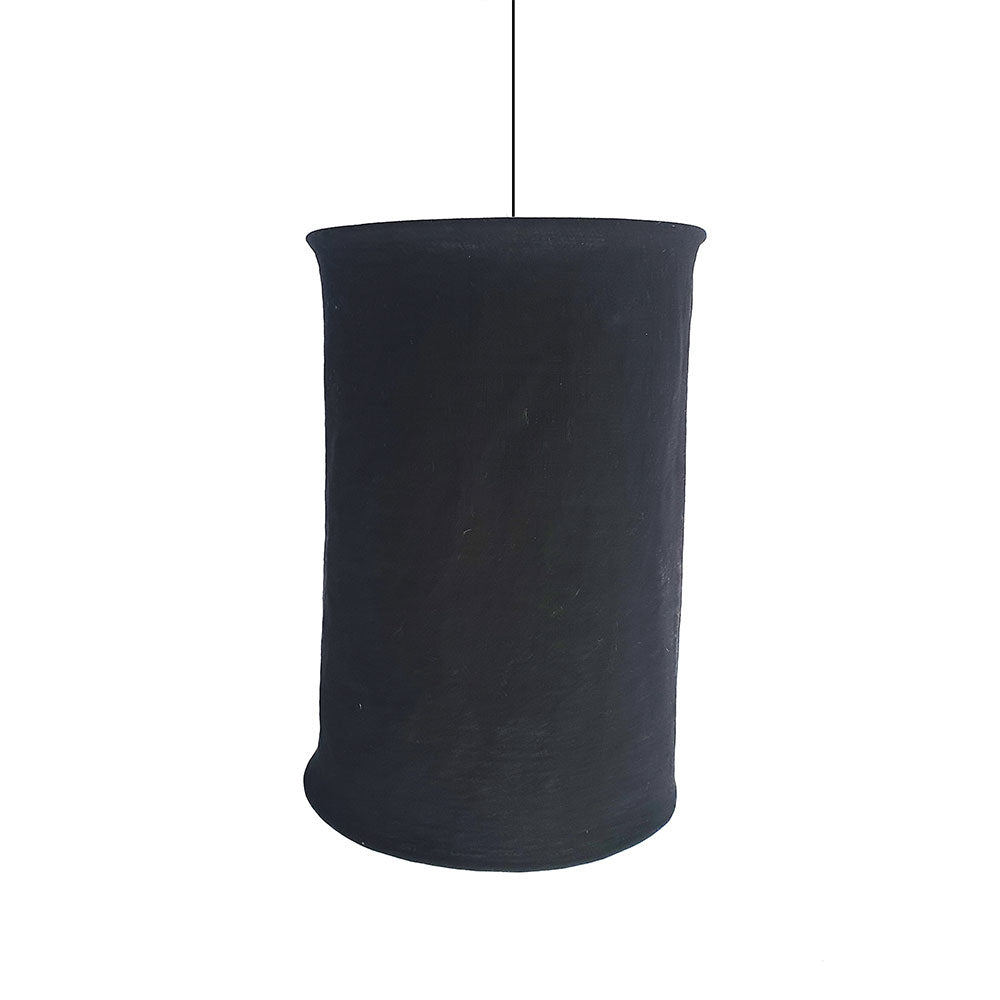 Wire World Collapsible Cylinder Linen Pendant - Black