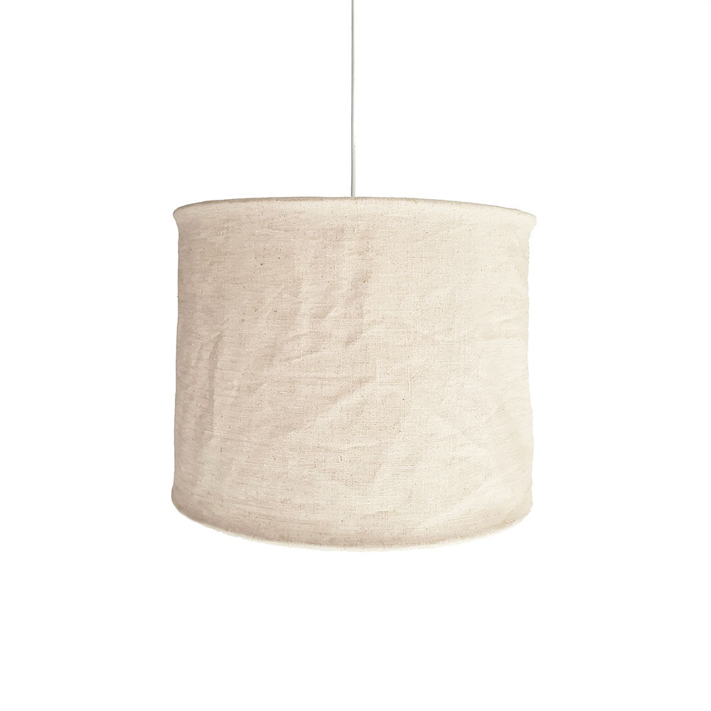 Wire World Collapsible Drum Linen Pendant - Natural