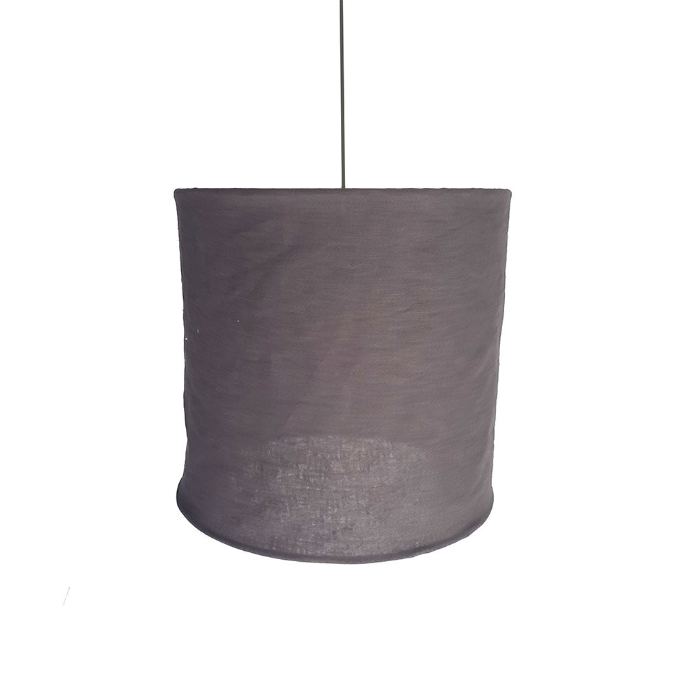 Wire World Collapsible Cylinder Linen Pendant - Rosey Brown
