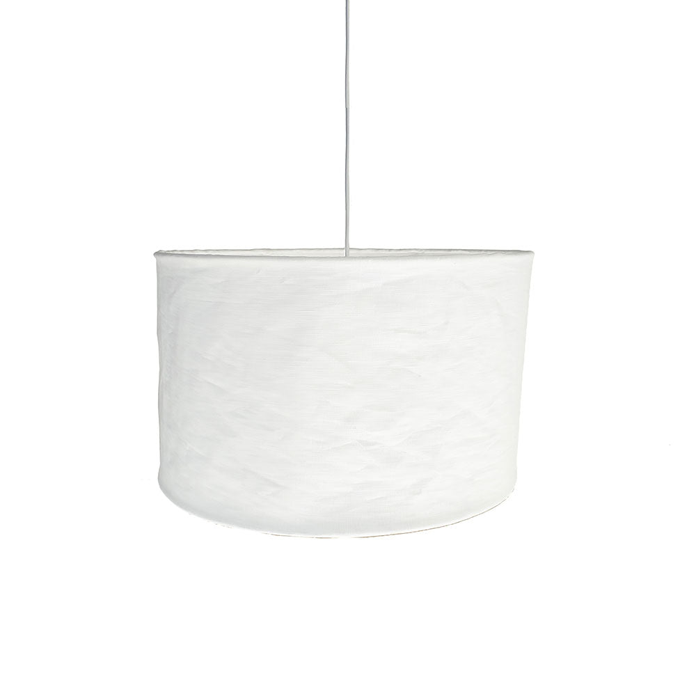 Wire World Collapsible Drum Linen Pendant - White