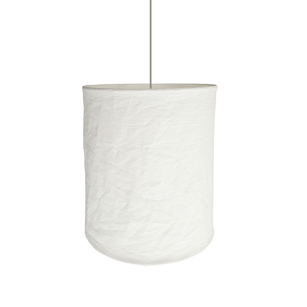 Collapsible Cylinder Linen Pendant - Off White