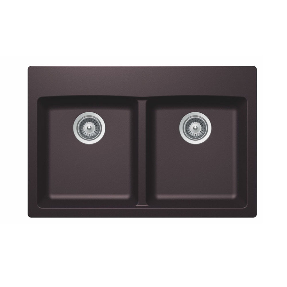 SCHOCK Inspire N-200 Double Bowl Undermount Sink - Matt Black