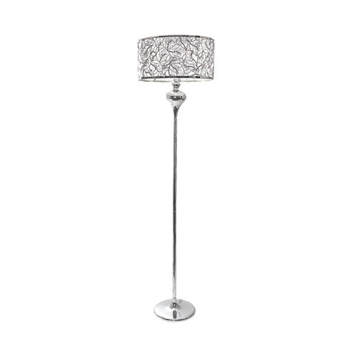 Silver Patterned Floor Standing Lamp