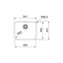 Load image into Gallery viewer, Franke Smart SRX110-50 Stainless Steel Single Bowl Undermount Sink 441x541mm
