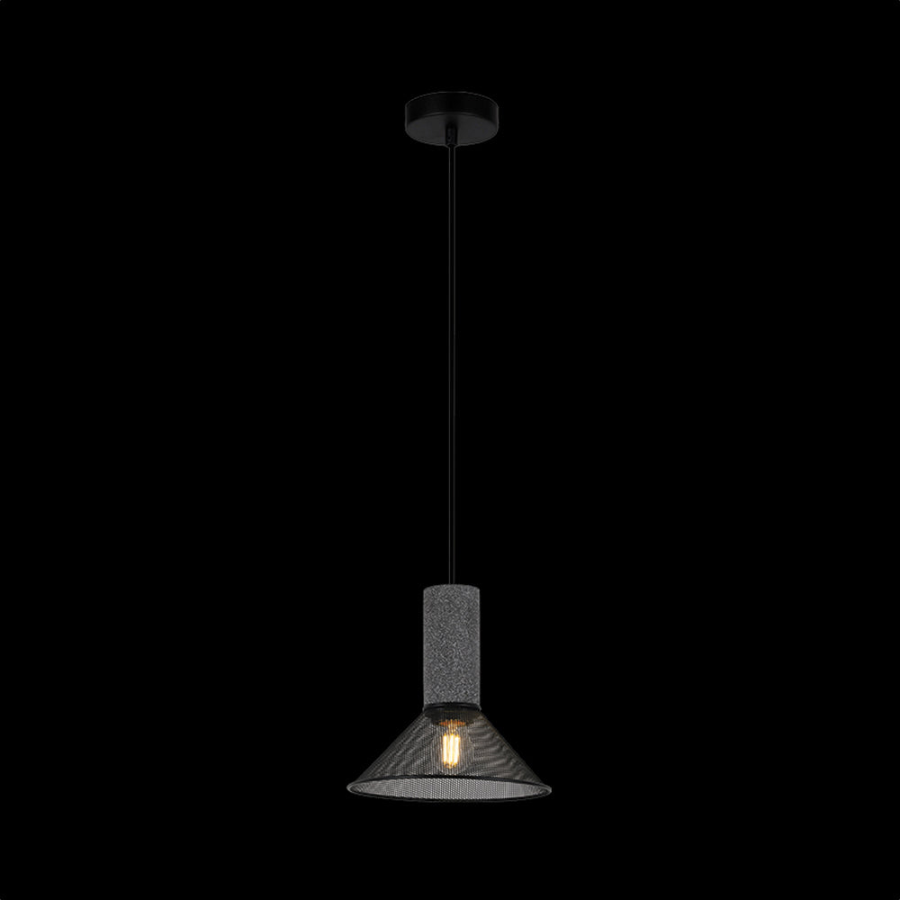 K. Light Midnight Mesh Cone Pendant E27 40W - Stone & Black Mesh