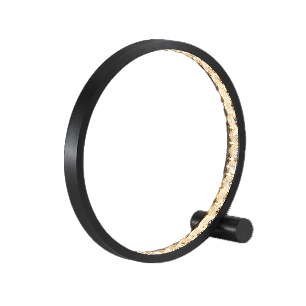 K. Light Crystal Ring Table Lamp 18W 3000K 400mm - Black