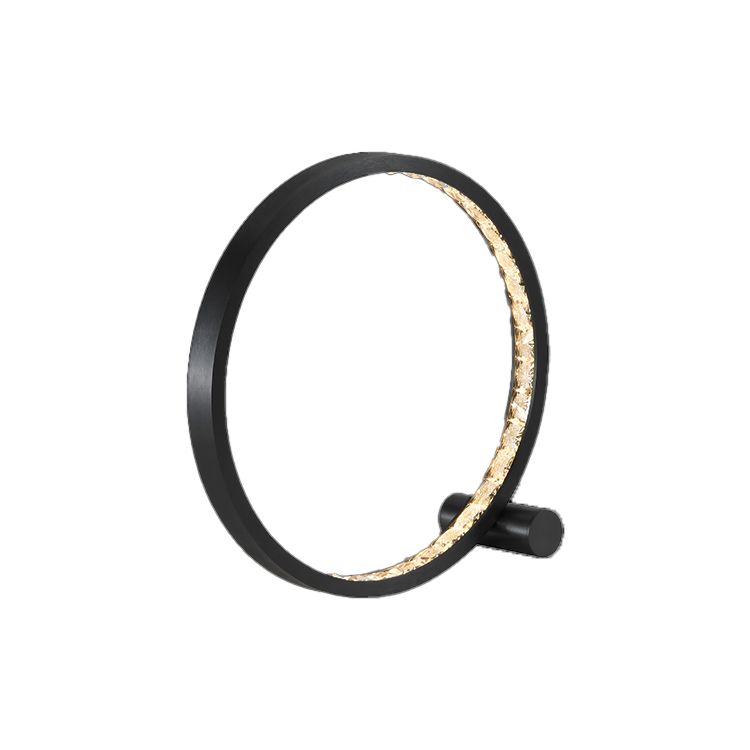 K. Light Crystal Ring Table Lamp 18W 3000K 400mm - Black