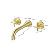 Load image into Gallery viewer, Trendy Taps Aurum Dual Handle Mixer - Brushed Gold
