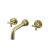 Trendy Taps Dual Handle Wall Mounted Mixer Brushed Gold