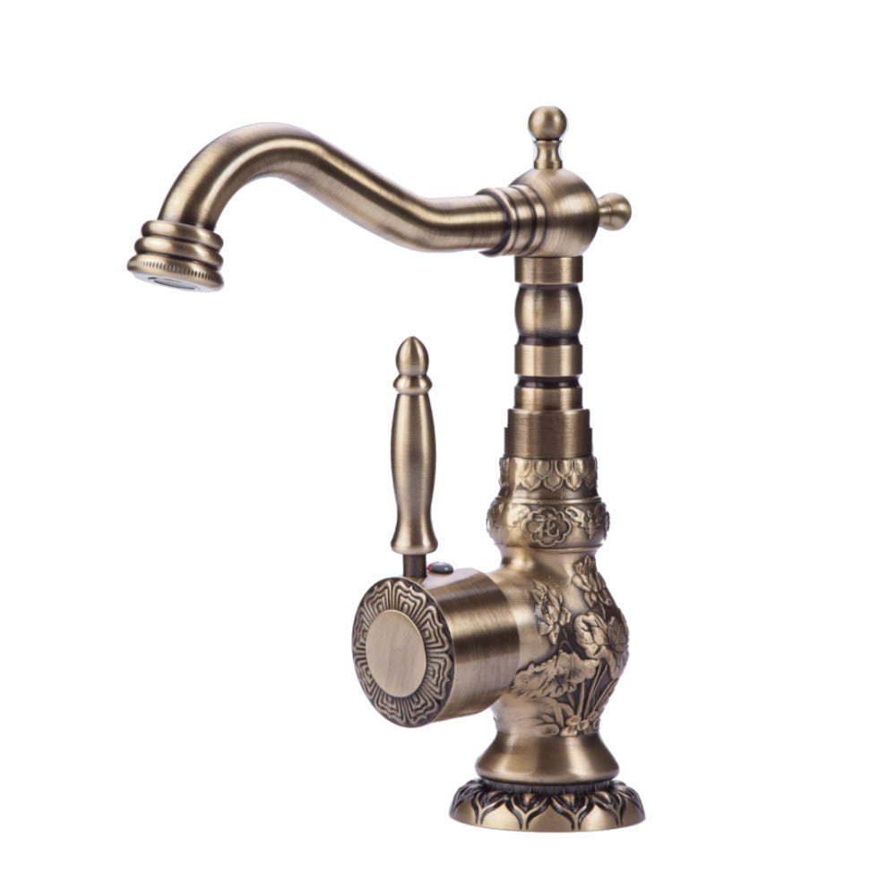 Trendy Taps Florale Carved Antique Sink Mixer Tap