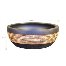 Load image into Gallery viewer, Trendy Taps Basin Vas Wooden Accent Vanity Basin - Matt Black
