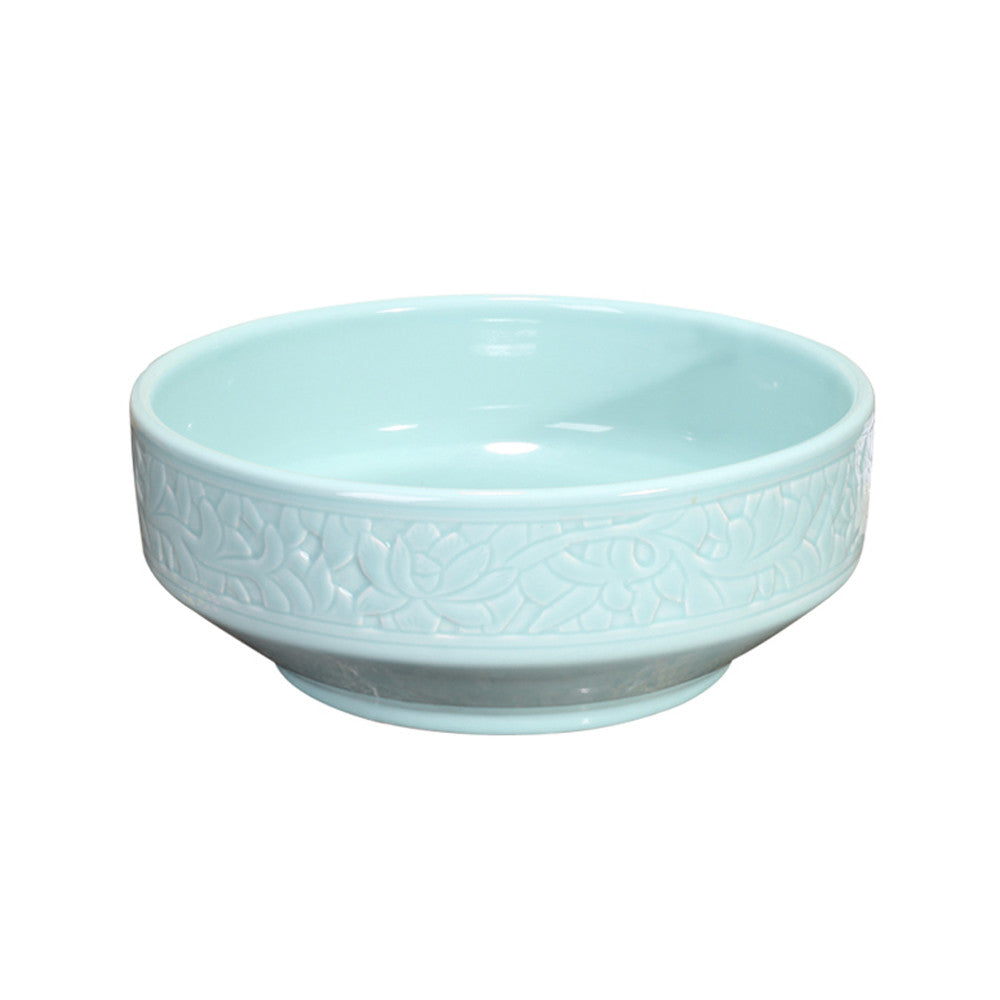 Trendy Taps Vas Engraved Counter Top Vanity Basin - Duck Egg Blue