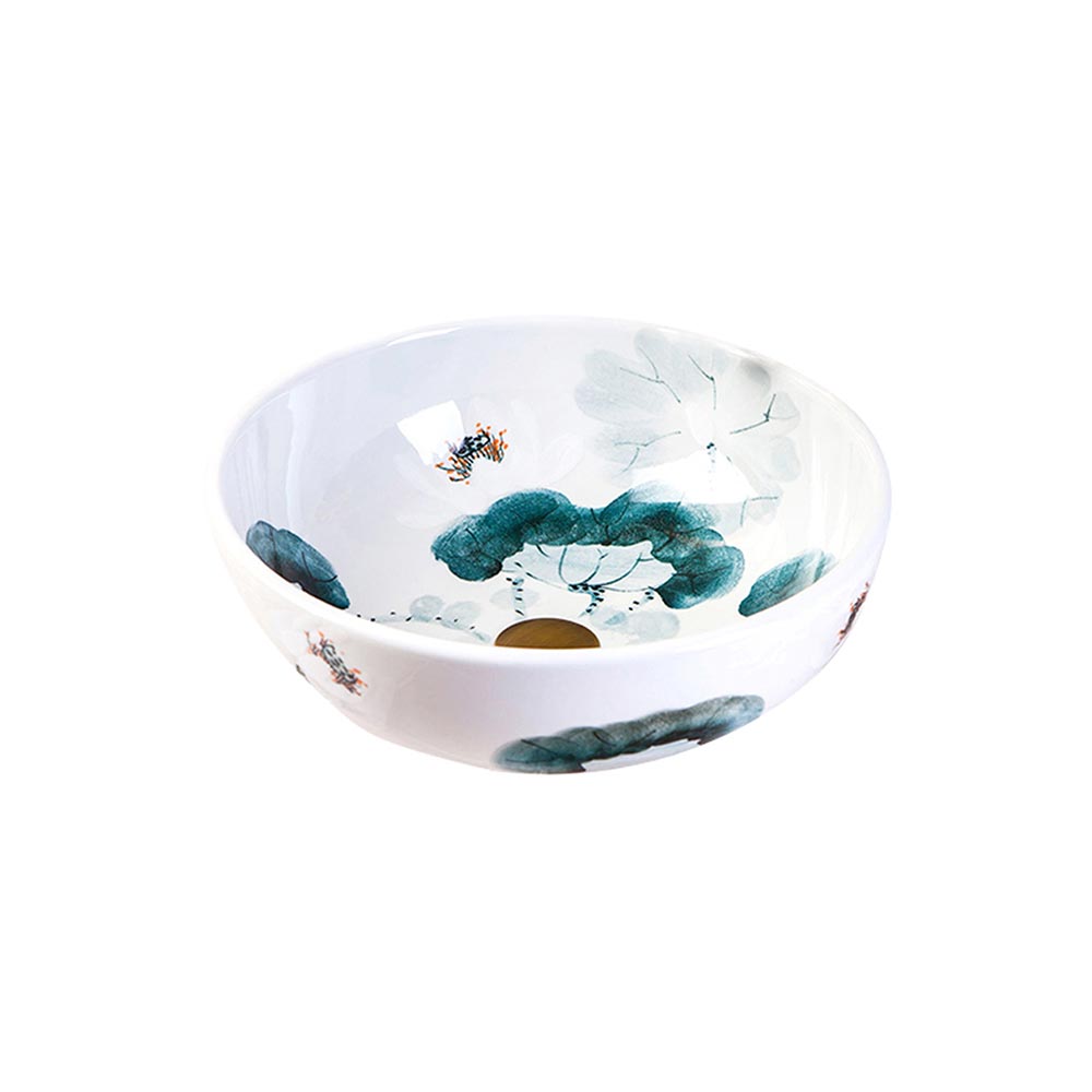 Trendy Taps Basin Round -  White & Floral