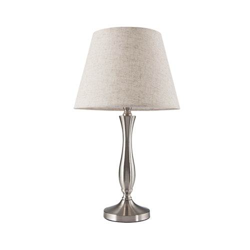 Bright Star Hessian Shade Table Lamp - White