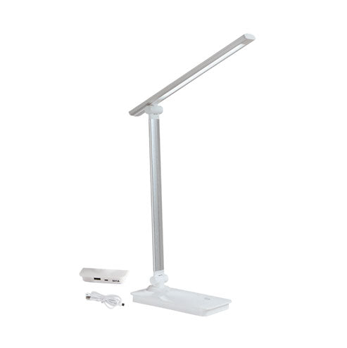 LED Silver Table Lamp with USB Port