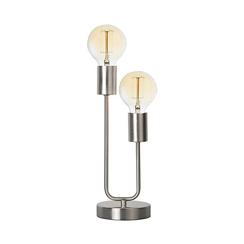 Bright Star Metal Globe Table Lamp - Satin Chrome