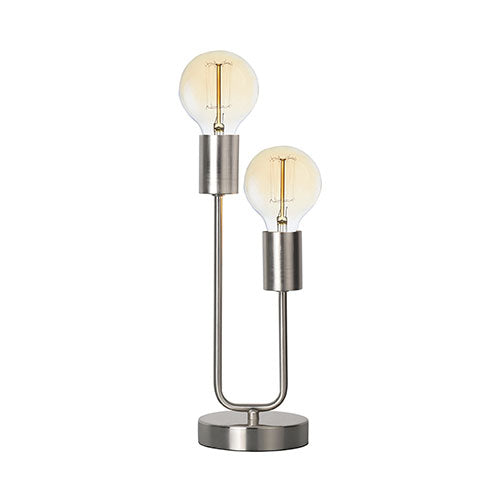 Metal Globe Table Lamp - Satin Chrome