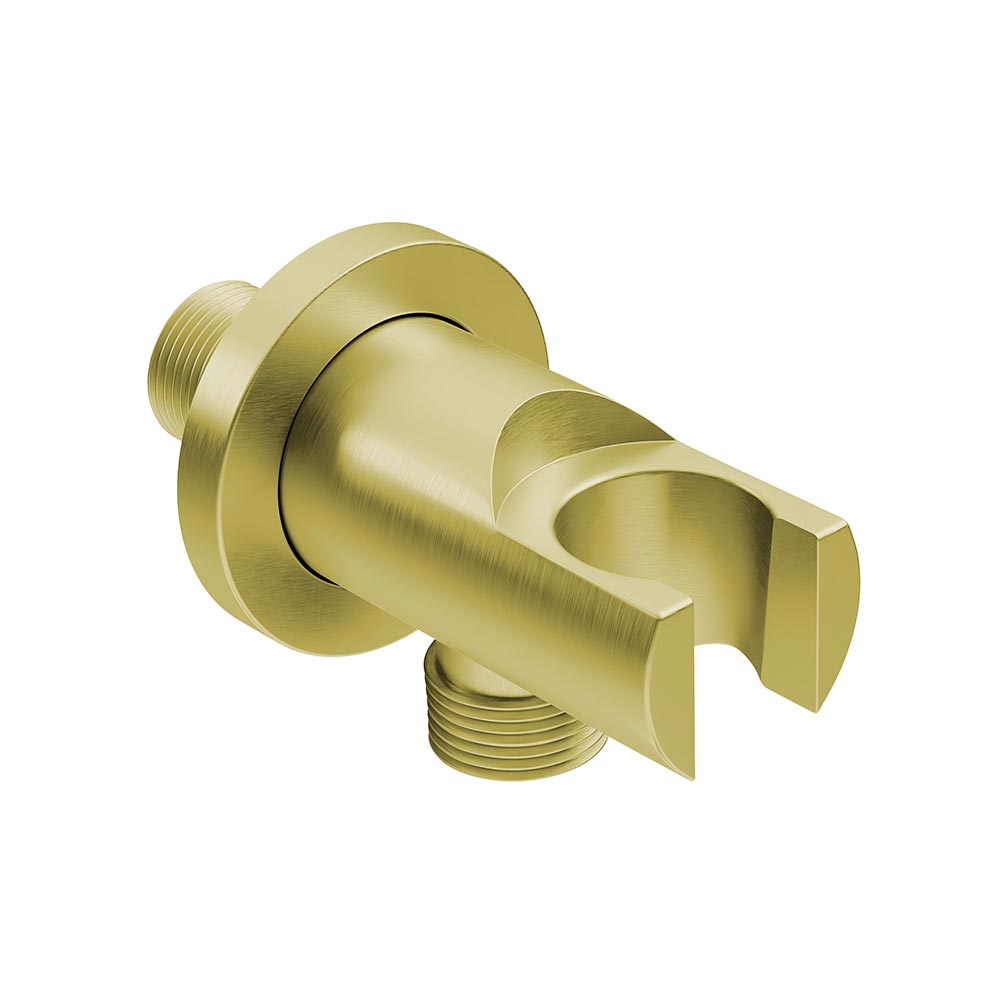 LIQUIDRed Solace Round Wall Outlet Elbow with Bracket - Champagne Gold
