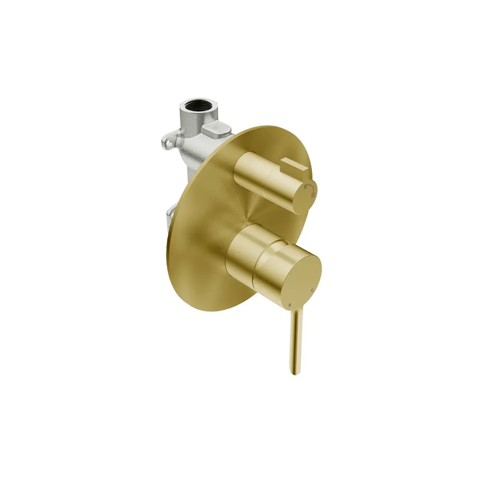 LIQUIDRed STILO Shower Mixer with Divert + Concealed Body - Champagne Gold