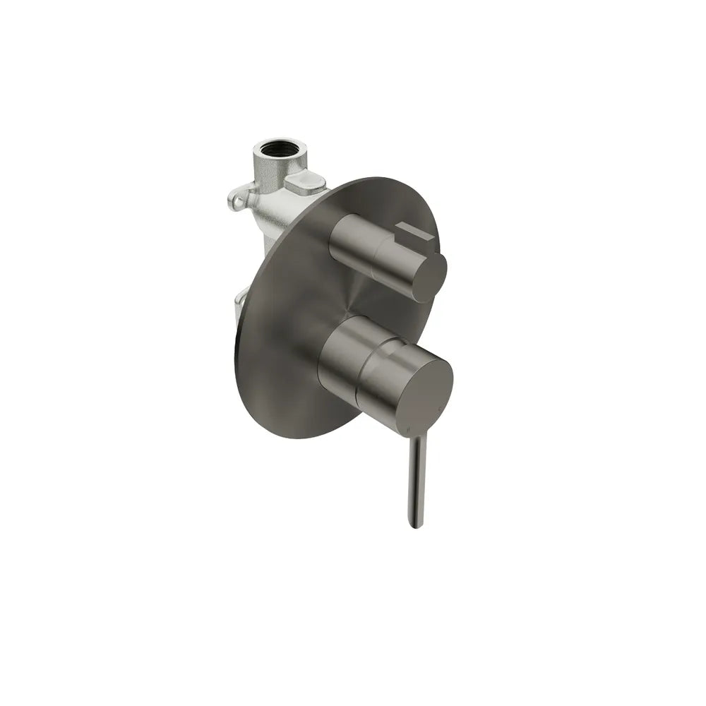 LIQUIDRed STILO Shower Mixer with Divert + Concealed Body - Brushed Graphite
