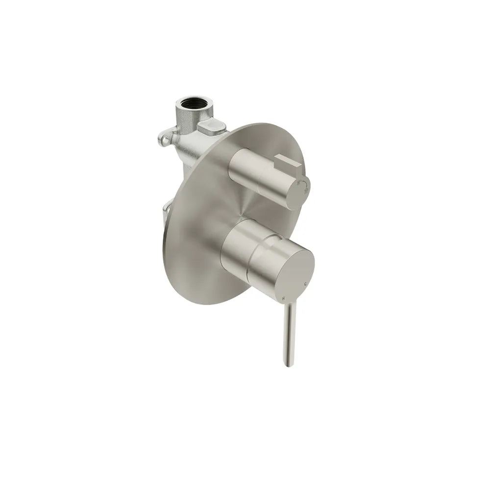 LIQUIDRed STILO Shower Mixer with Divert + Concealed Body - Brushed Stainless Steel