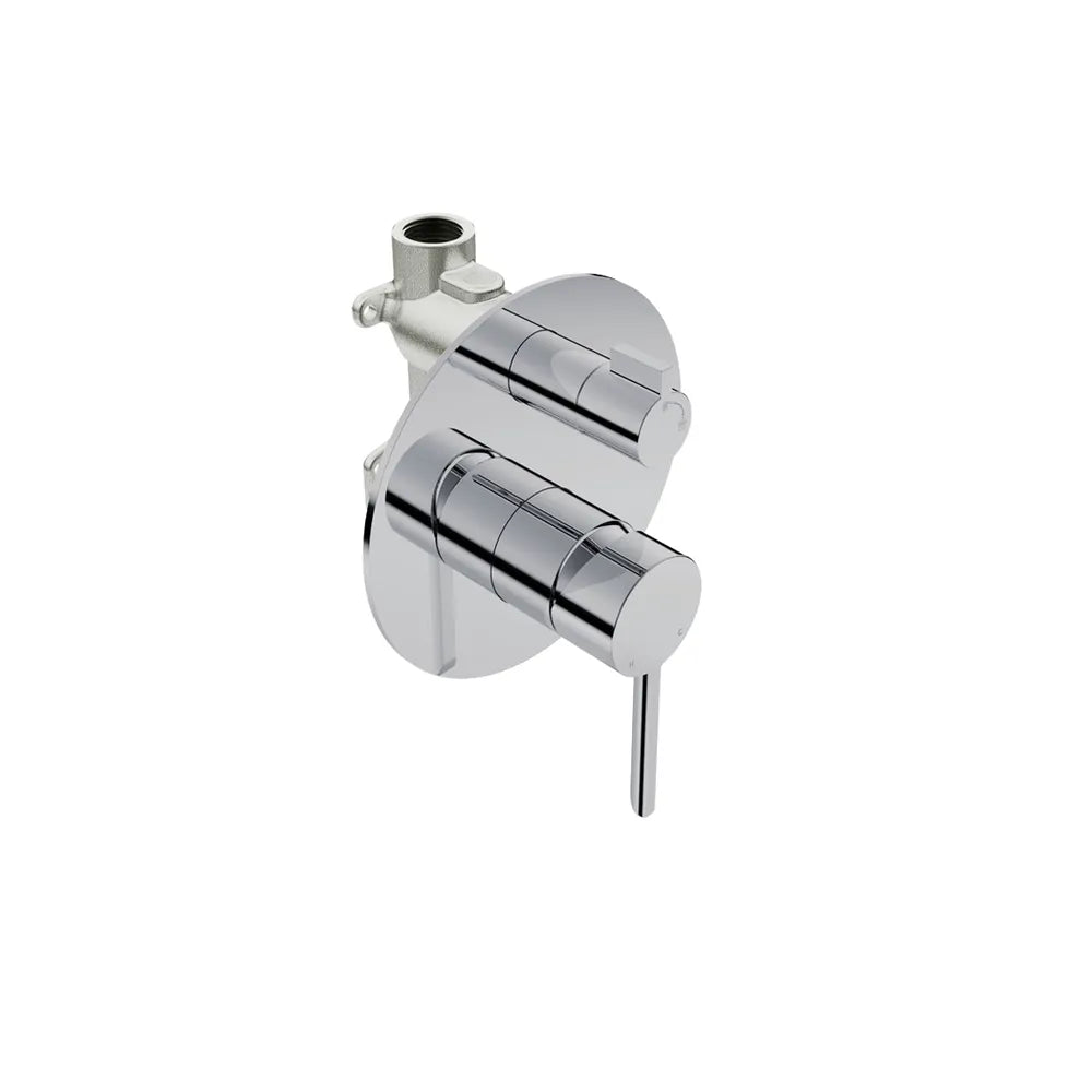 LIQUIDRed STILO Shower Mixer with Divert + Concealed Body - Chrome