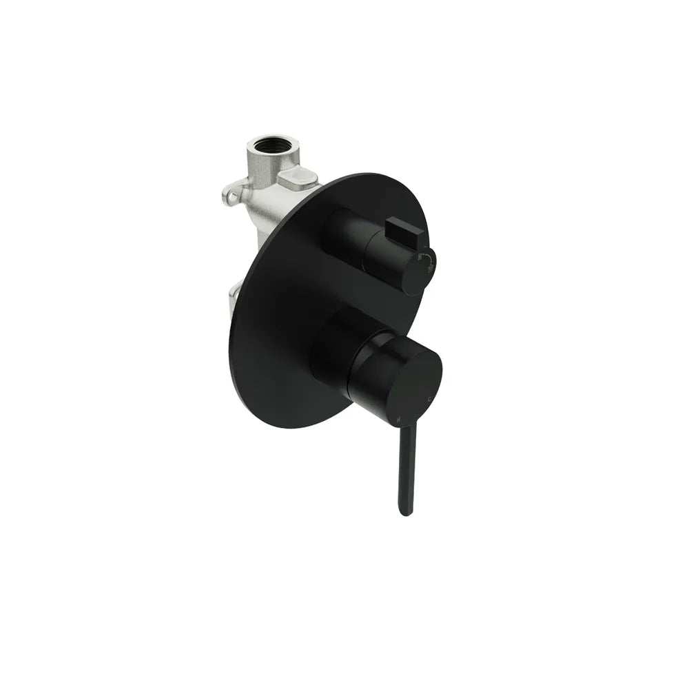 LIQUIDRed STILO Shower Mixer with Divert + Concealed Body - Matt Black