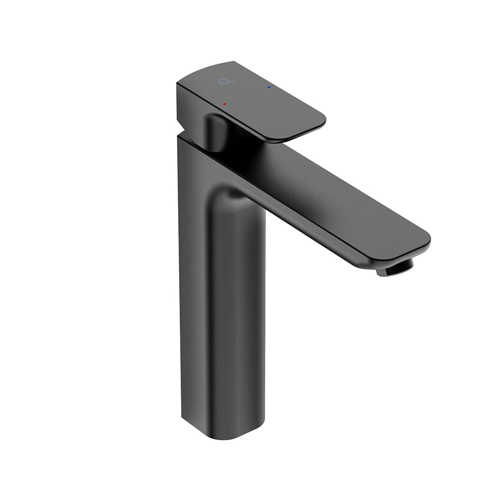 LiquidRed Valour High Rise Basin Mixer Tap- Matt Black