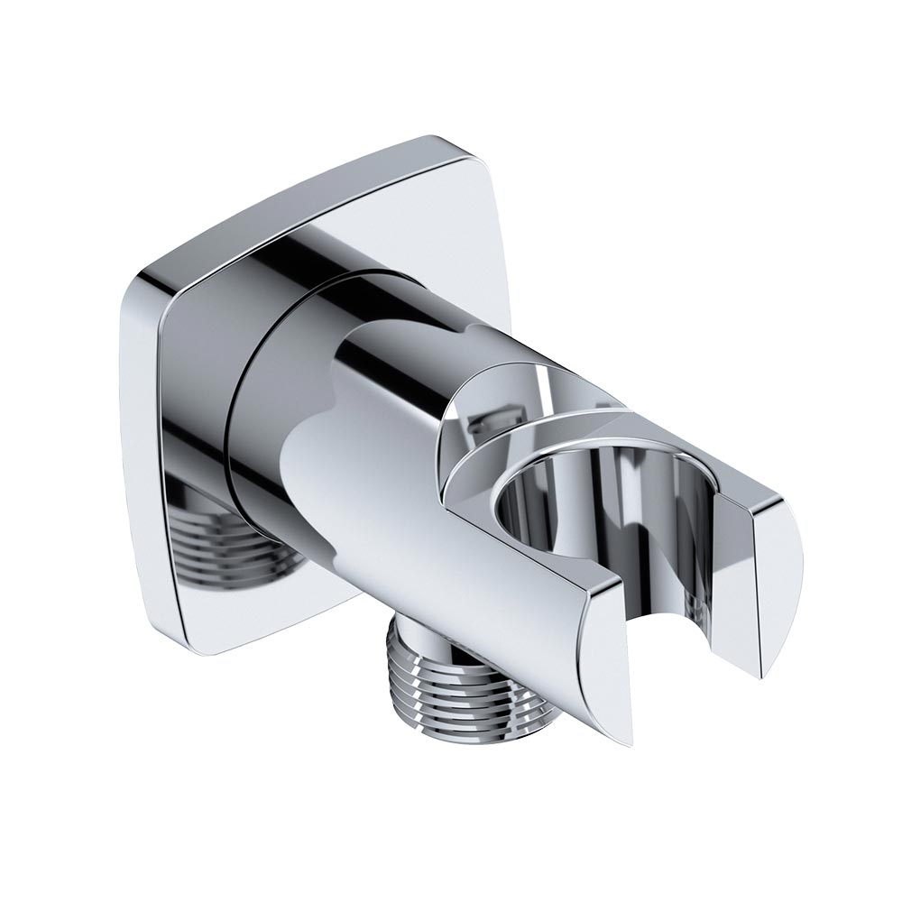 LIQUIDRed Valour Round Wall Outlet Elbow with Bracket - Chrome