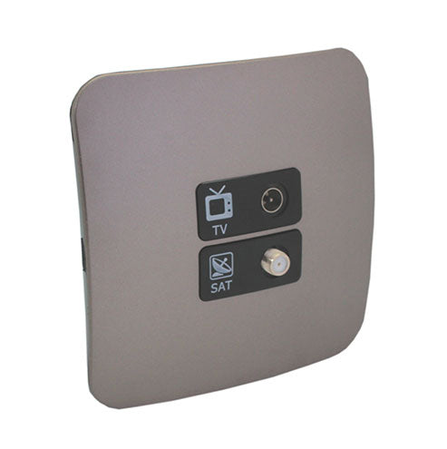 VETi 1 TV & Satellite Combo Socket 4 x 4 - Black Module