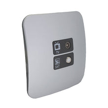 Load image into Gallery viewer, VETi &lt;i&gt;1&lt;/i&gt; TV &amp; Satellite Combo Socket 4 x 4 - Black Module
