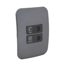 Load image into Gallery viewer, VETi &lt;i&gt;1&lt;/i&gt; Telephone &amp; Network Combo Socket 4 x 2 - Black Module
