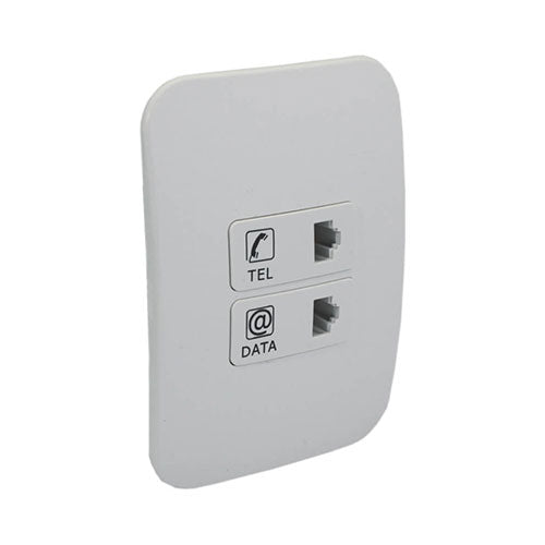 VETi 1 Telephone & Network Combo Socket 4 x 2 - White Module