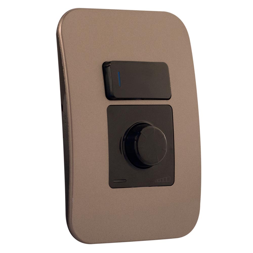 VETi 1 Rotary Dimmer with Locator Switch 400W 4 x 2 - Black Modules