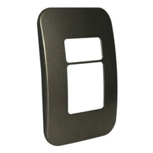 Load image into Gallery viewer, VETi &lt;i&gt;1&lt;/i&gt; 1 Horizontal &amp; Wide Module Cover Plate 4 x 2 - Black Trim
