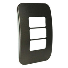 Load image into Gallery viewer, VETi &lt;i&gt;1&lt;/i&gt; 3 Horizontal Module Cover Plate 4 x 2 - Black Trim
