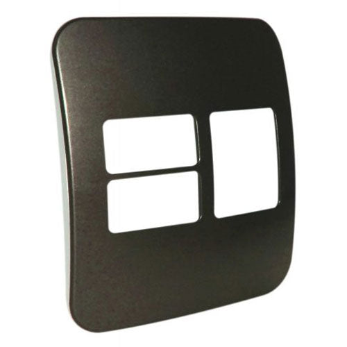 VETi 1 2 Horizontal & 1 Wide Module Cover Plate 4 x 4 - Black Trim