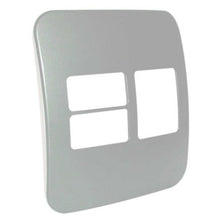 Load image into Gallery viewer, VETi 1 2 Horizontal &amp; 1 Wide Module Cover Plate 4 x 4 - Black Trim
