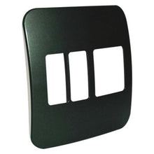 Load image into Gallery viewer, VETi 1 2 Vertical &amp; 2 Wide Module Cover Plate 4 x 4 - Black Trim
