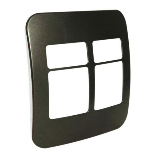 VETi 1 2 Horizontal & 2 Wide Module Cover Plate 4 x 4 - Black Trim