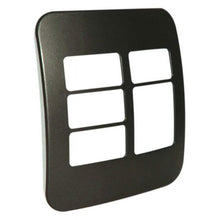 Load image into Gallery viewer, VETi 1 4 Horizontal &amp; 1 Wide Module Cover Plate 4 x 4 - Black Trim
