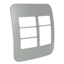 Load image into Gallery viewer, VETi 1 4 Horizontal &amp; 1 Wide Module Cover Plate 4 x 4 - Black Trim
