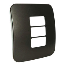 Load image into Gallery viewer, VETi &lt;i&gt;1&lt;/i&gt; 3 Horizontal Module Cover Plate 4 x 4 - Black Trim
