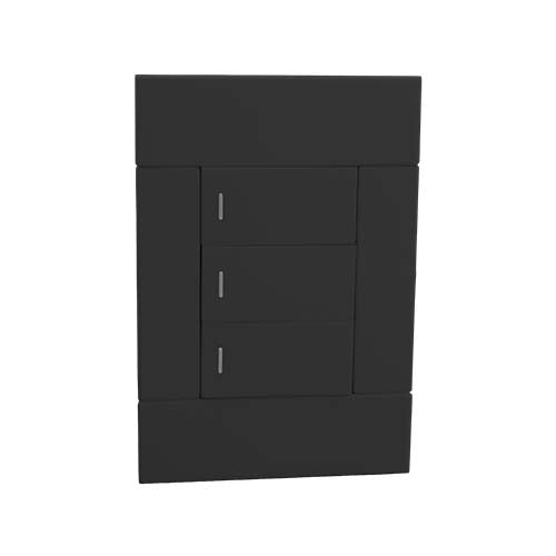 VETi <i>2</i> 3 Lever 1 Way Light Switch - Charcoal