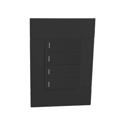 VETi 2 4 Lever 1-Way Light Switch - Charcoal
