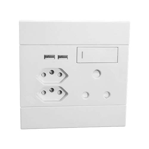 VETi <i>2</i> USB Combo Socket 4 x 4 - White