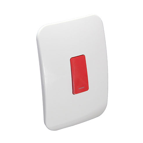 VETi <i>1</i> 1 Lever 1 Way Light Switch 4 x 2 - Red Module