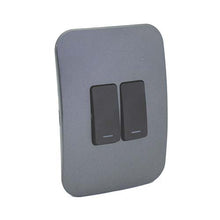 Load image into Gallery viewer, VETi &lt;i&gt;1&lt;/i&gt; 2 Lever 1 Way Light Switch 4 x 2 - Black Modules
