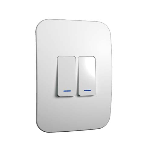 VETi 1 2 Lever 1-Way Light Switch 4x2 - White Modules