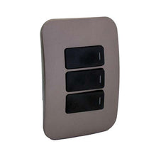 Load image into Gallery viewer, VETi &lt;i&gt;1&lt;/i&gt; 3 Lever 1 Way Light Switch 4 x 2 - Black Modules
